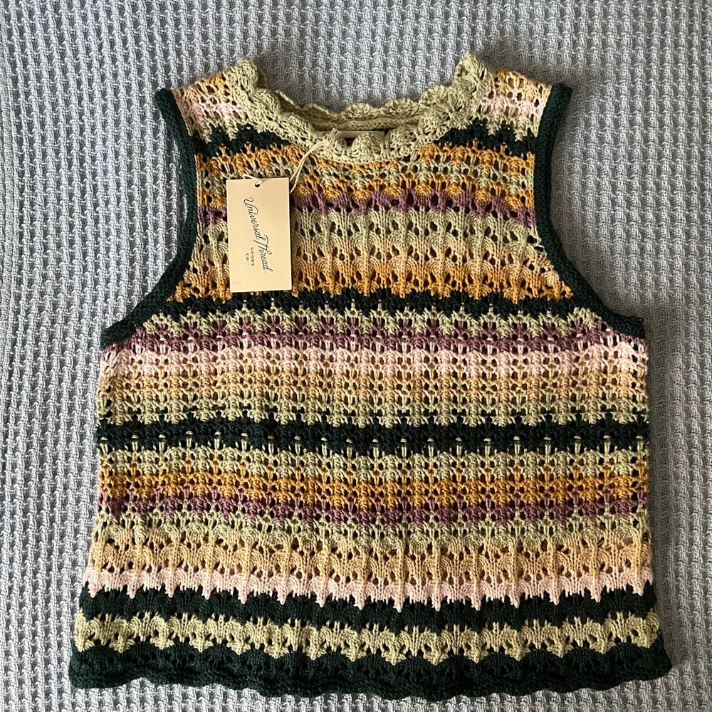 Multicolor Fun Knit Sleeveless Top - Picture 3 of 5